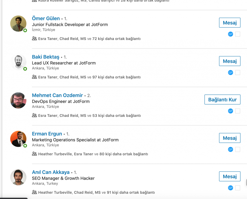 LinkedIn profil detayı