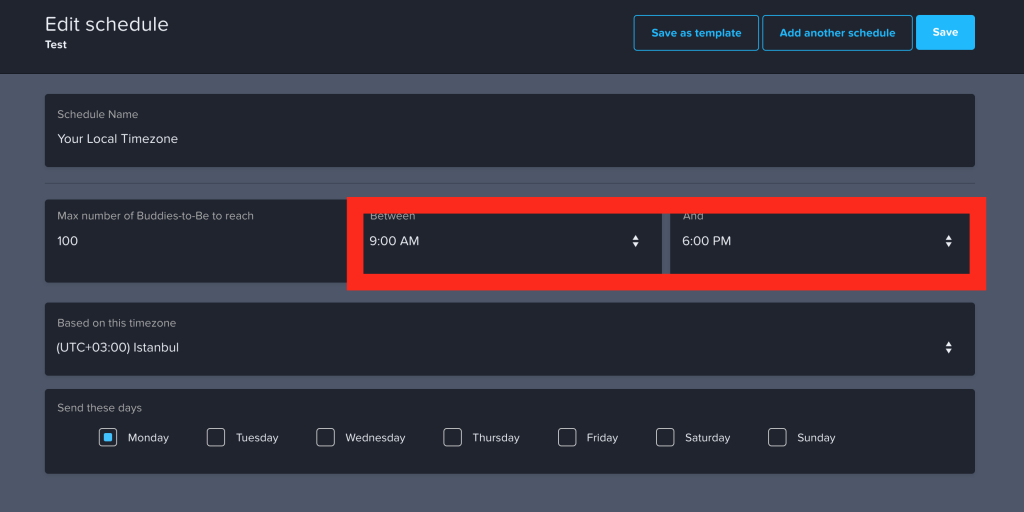Lemlist zamanlama ayarları